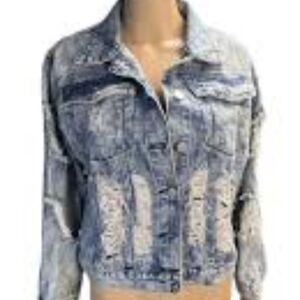 Stylish Distressed Blue Jean Jacket